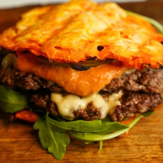 Hamburguesa con pan de zanahoria